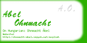 abel ohnmacht business card