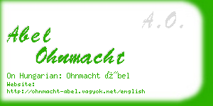 abel ohnmacht business card